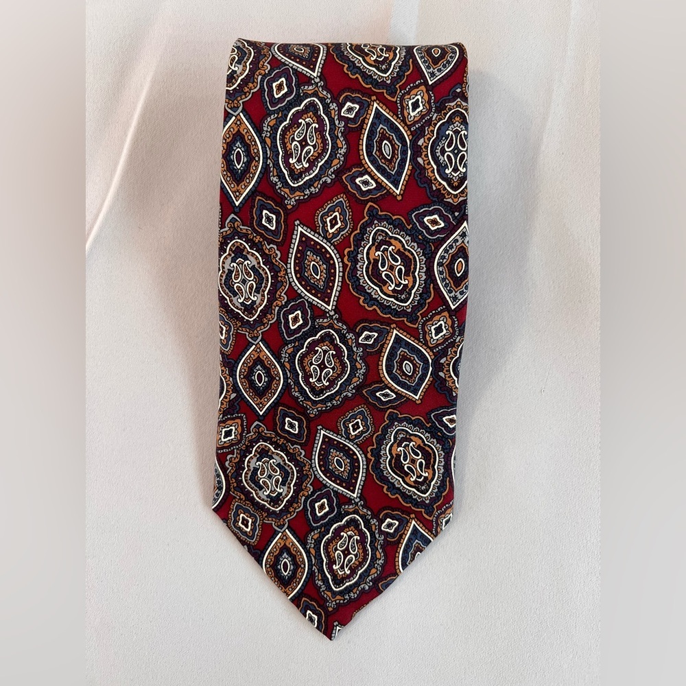 Christian Dior Monsieur Silk Tie Print Red USA Made